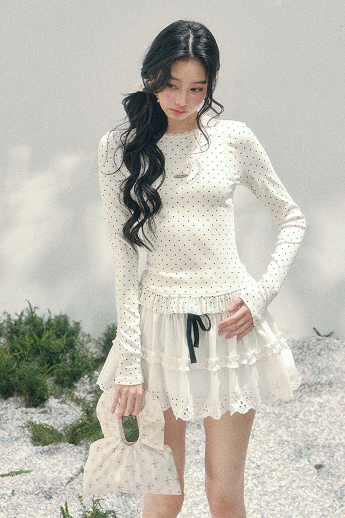 Lace Sweet Tiered Puffy Skirt