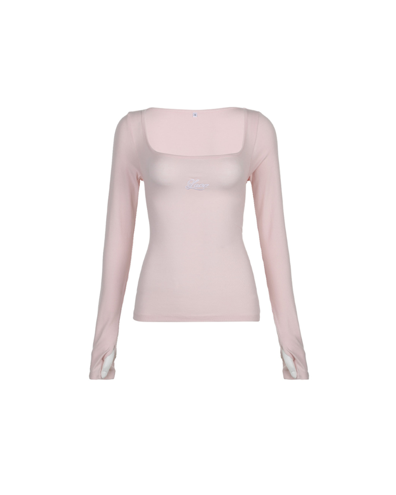 Ballet Strap Long-sleeved Coquette Top