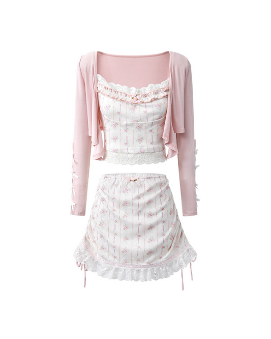 Ballet French Lace Three-piece Coord