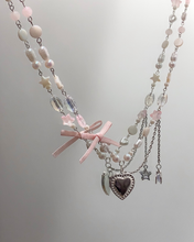 Load image into Gallery viewer, Bow Heart Necklace With Small Photo Album
