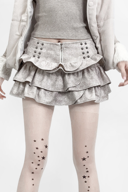 Suede Tie-Dye Retro Skirt