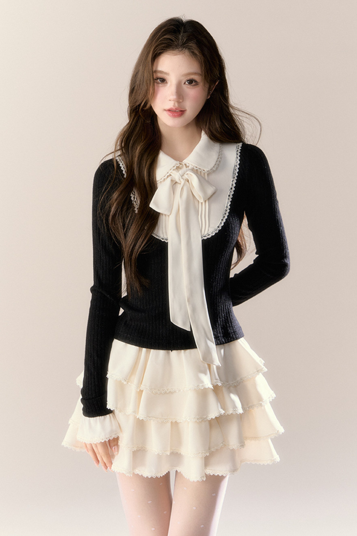 French College Top + Tiered Skirt
