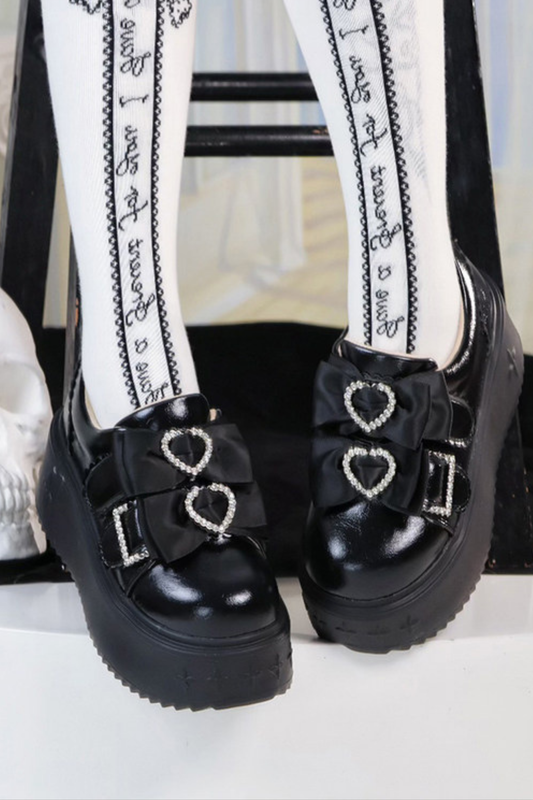 Ribbon Heart Platform Shoes