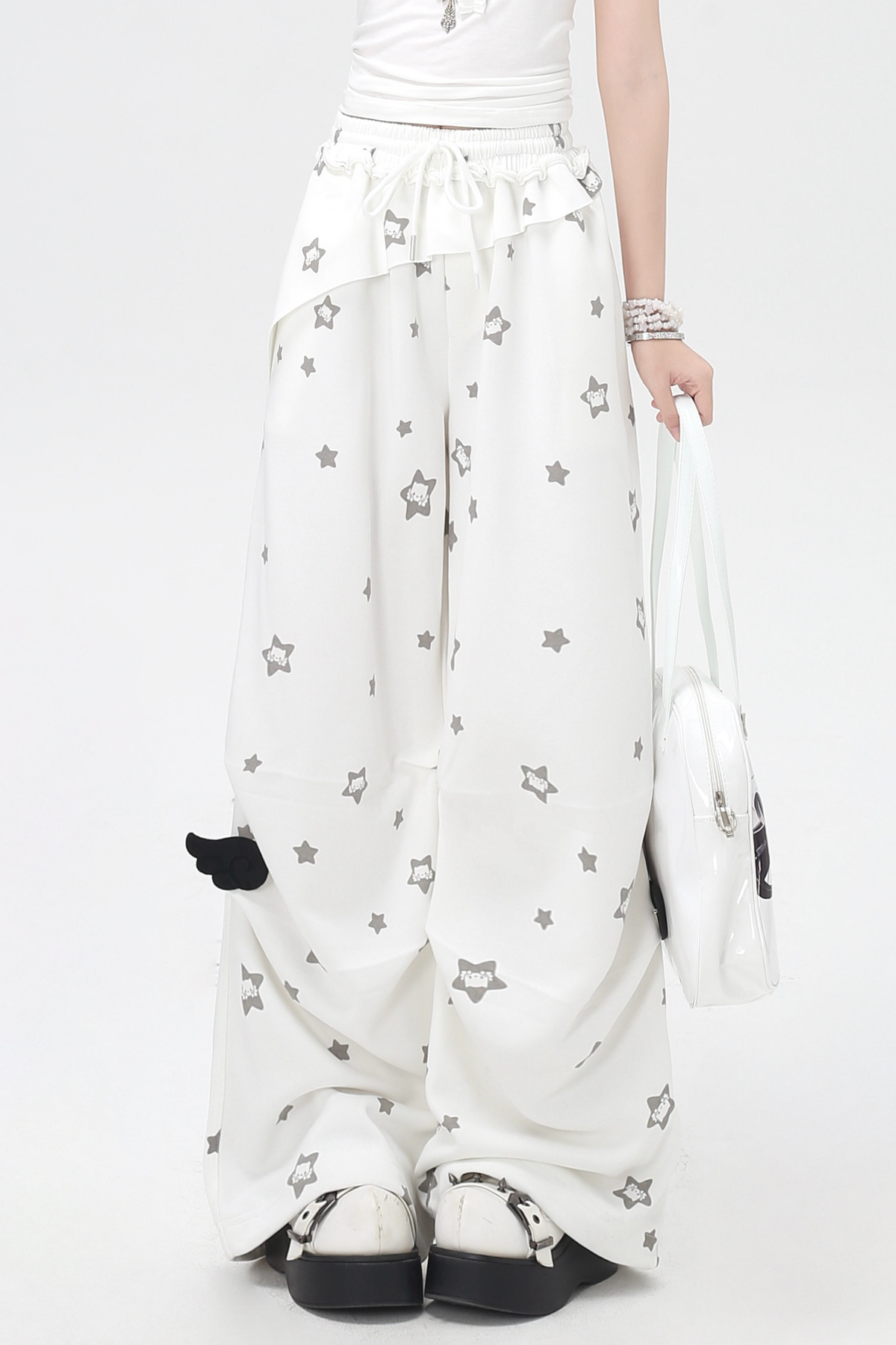 Star Print House Loose Casual Straight Sweatpants