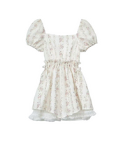 Load image into Gallery viewer, Princess Puff Sleeves Tutu Floral Mini Coquette Dress
