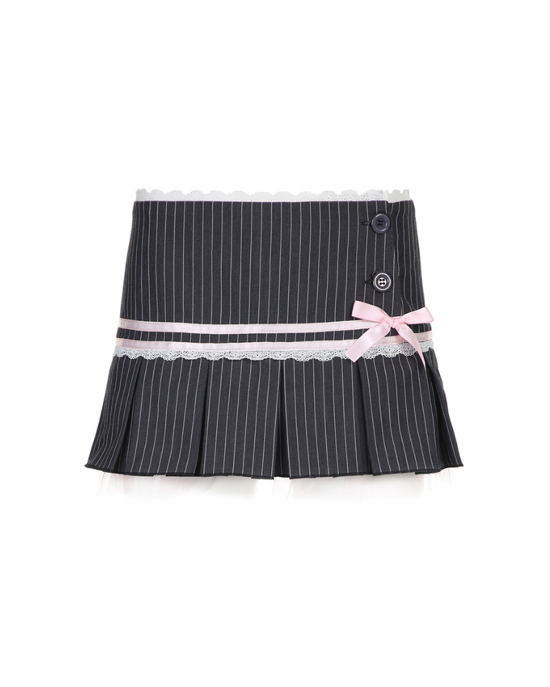 Bow Lace Retro Versatile A-line Skirt