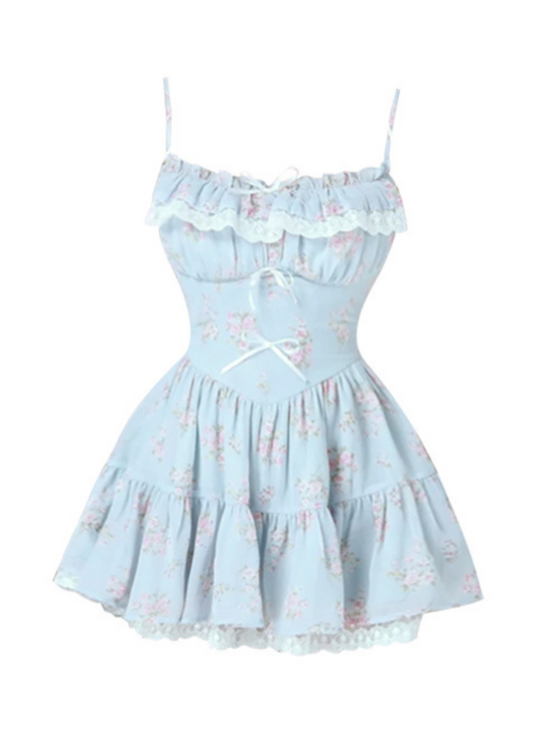 Pure Floral Suspender Coquette Floral Dress