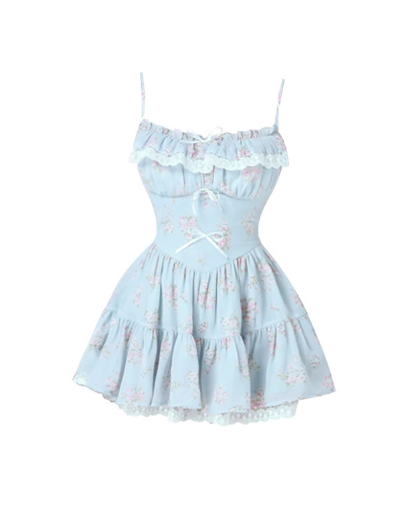 Pure Floral Suspender Coquette Dress