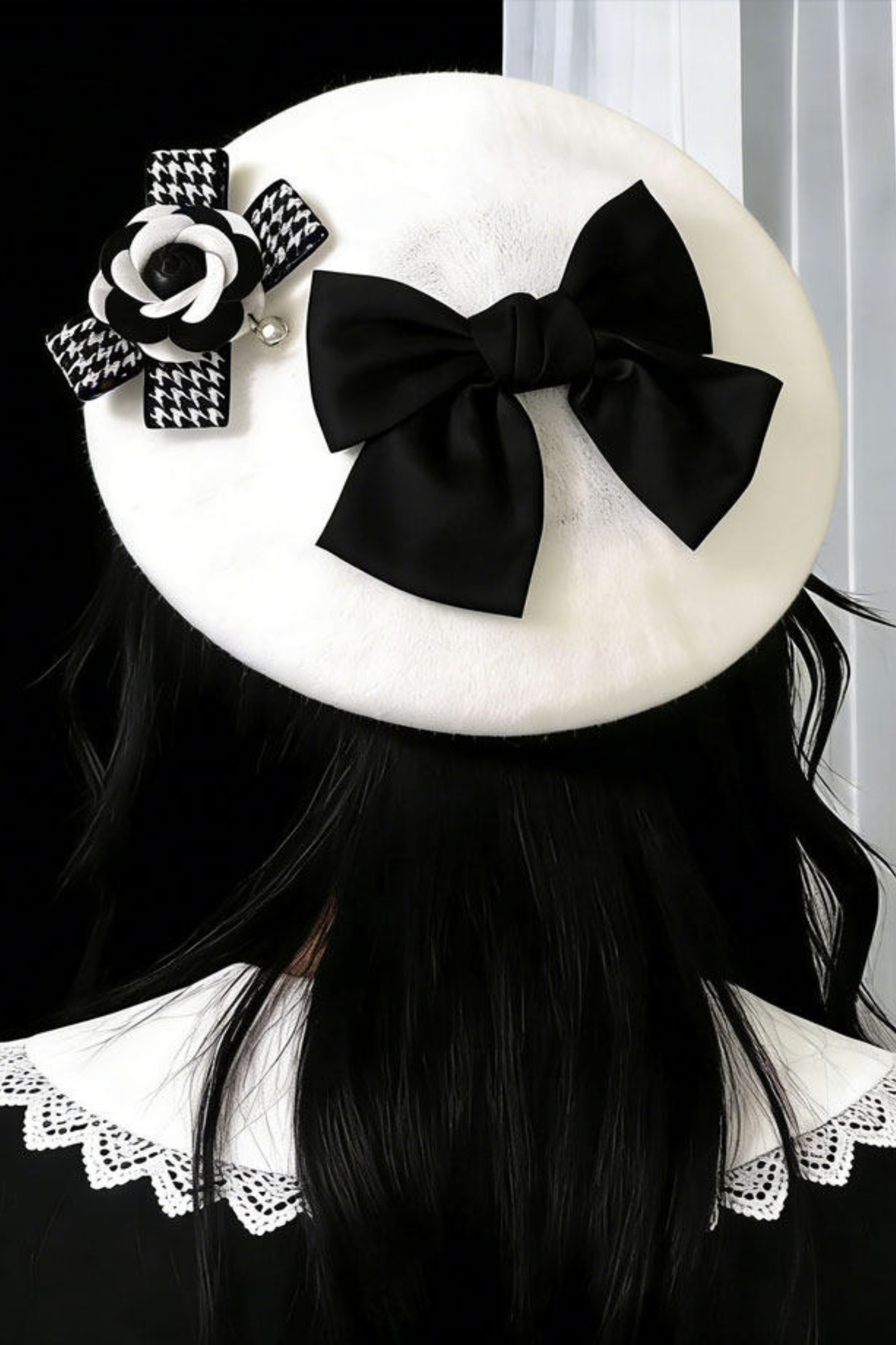 Gothic Velvet Bow Beret