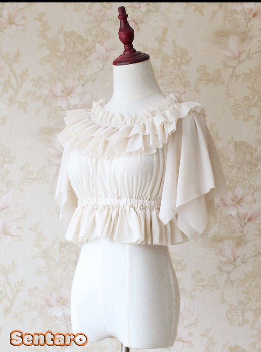 Summer Fly Sleeves Lolita Chiffon Blouse