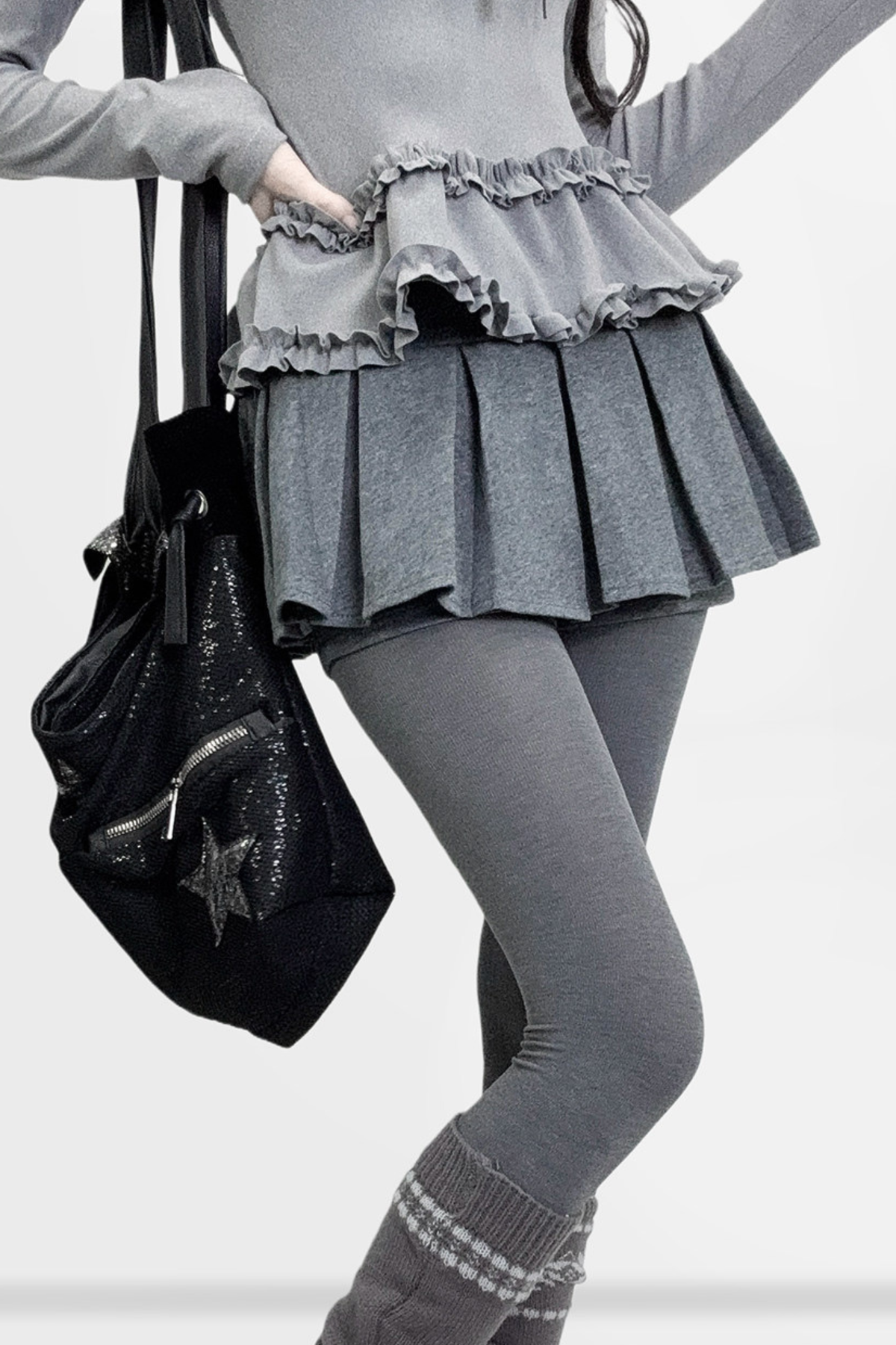 Pleated Skirt with Shorts
