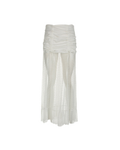 Load image into Gallery viewer, French Romantic Pleated Polka Dot Mesh Maxi Skirt
