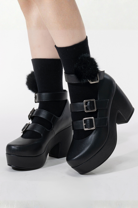 Gothic Belt Leather Shoes