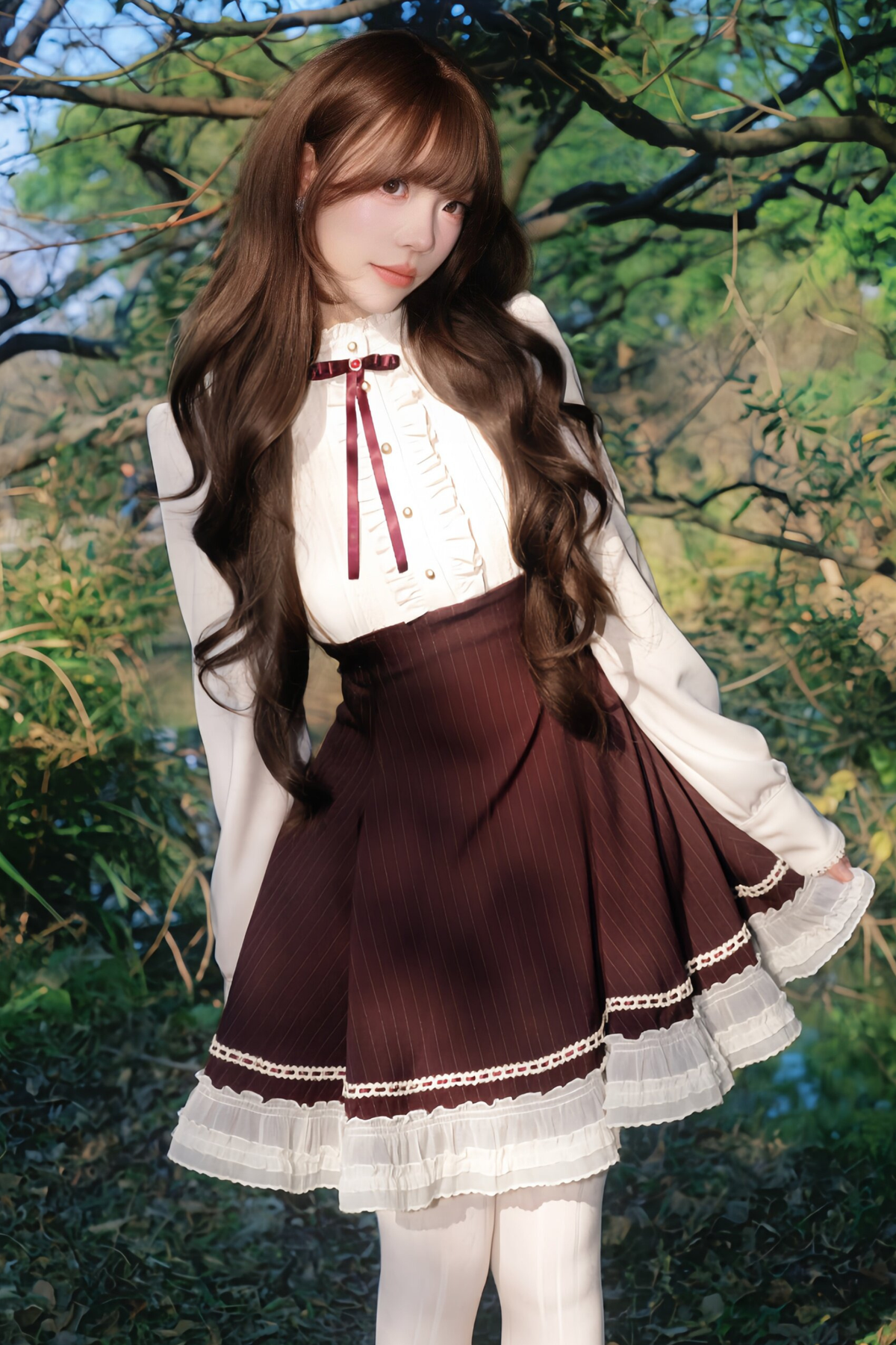 French Retro Girly Dress Red