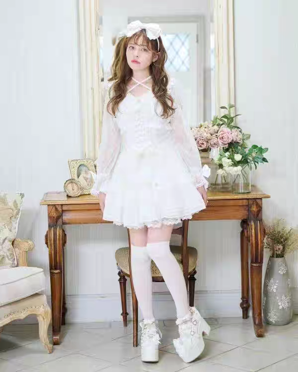 cute Lolita lace splicing dress