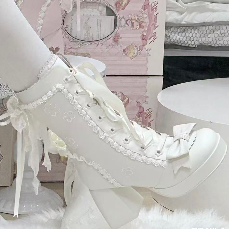 Sakura lolita bow martin boots