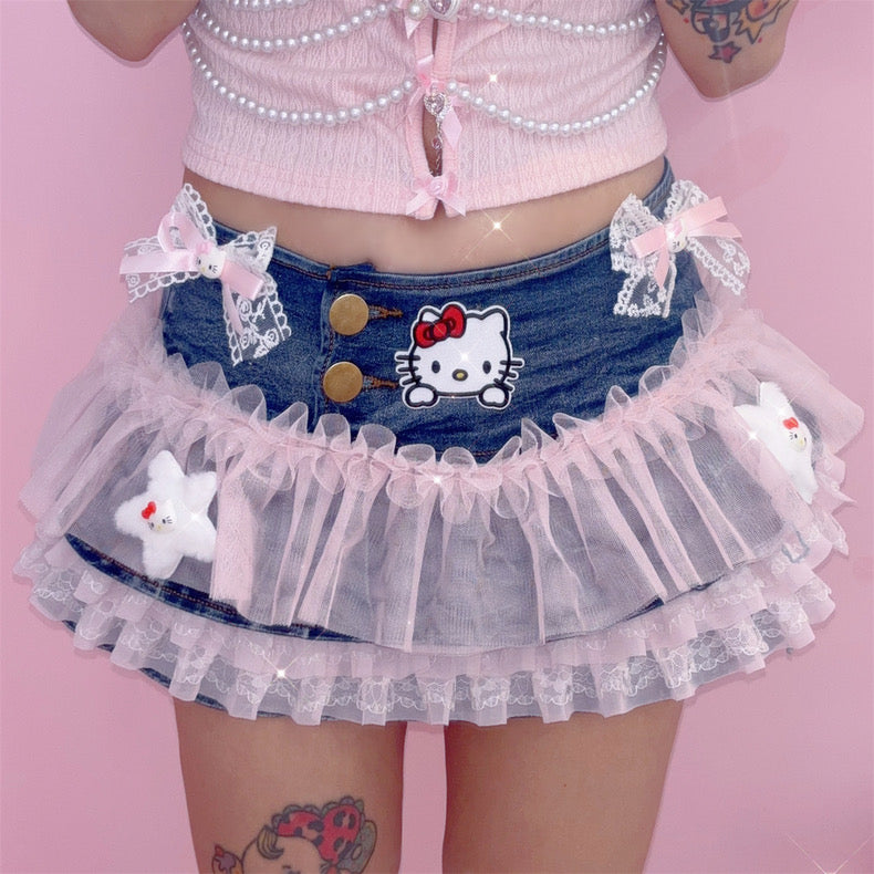 Cute denim skirt