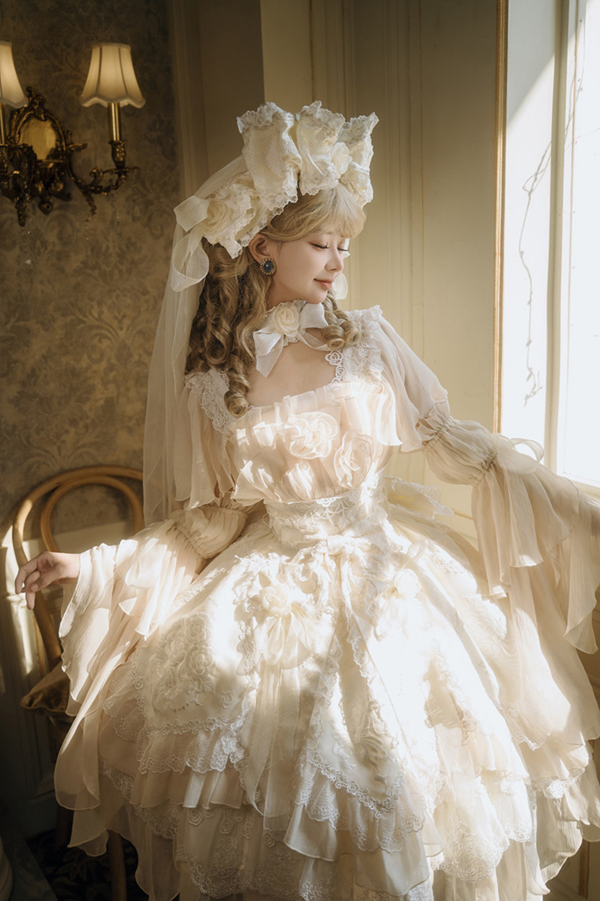 Fairy Princess Lolita Jumper Skirt + Hair Accessories + Sleeves
