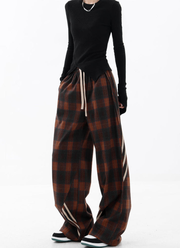 Preppy Casual Plaid Pants