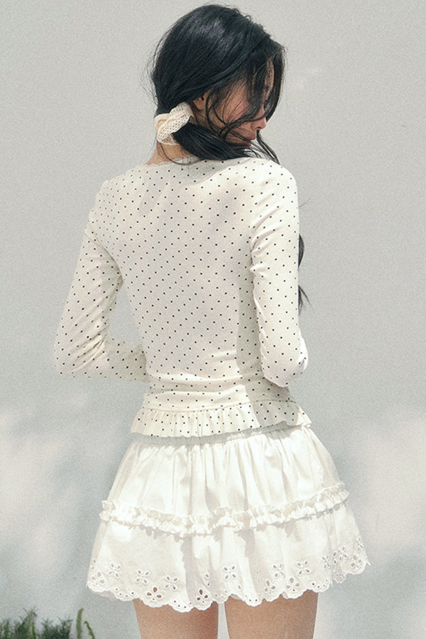 Lace Sweet Tiered Puffy Skirt