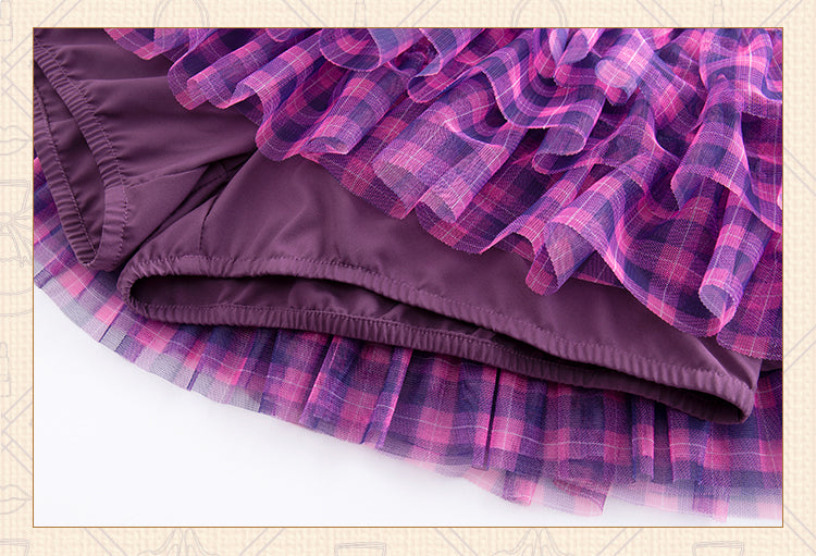 Fairy Princess Plaid Cake Skirt