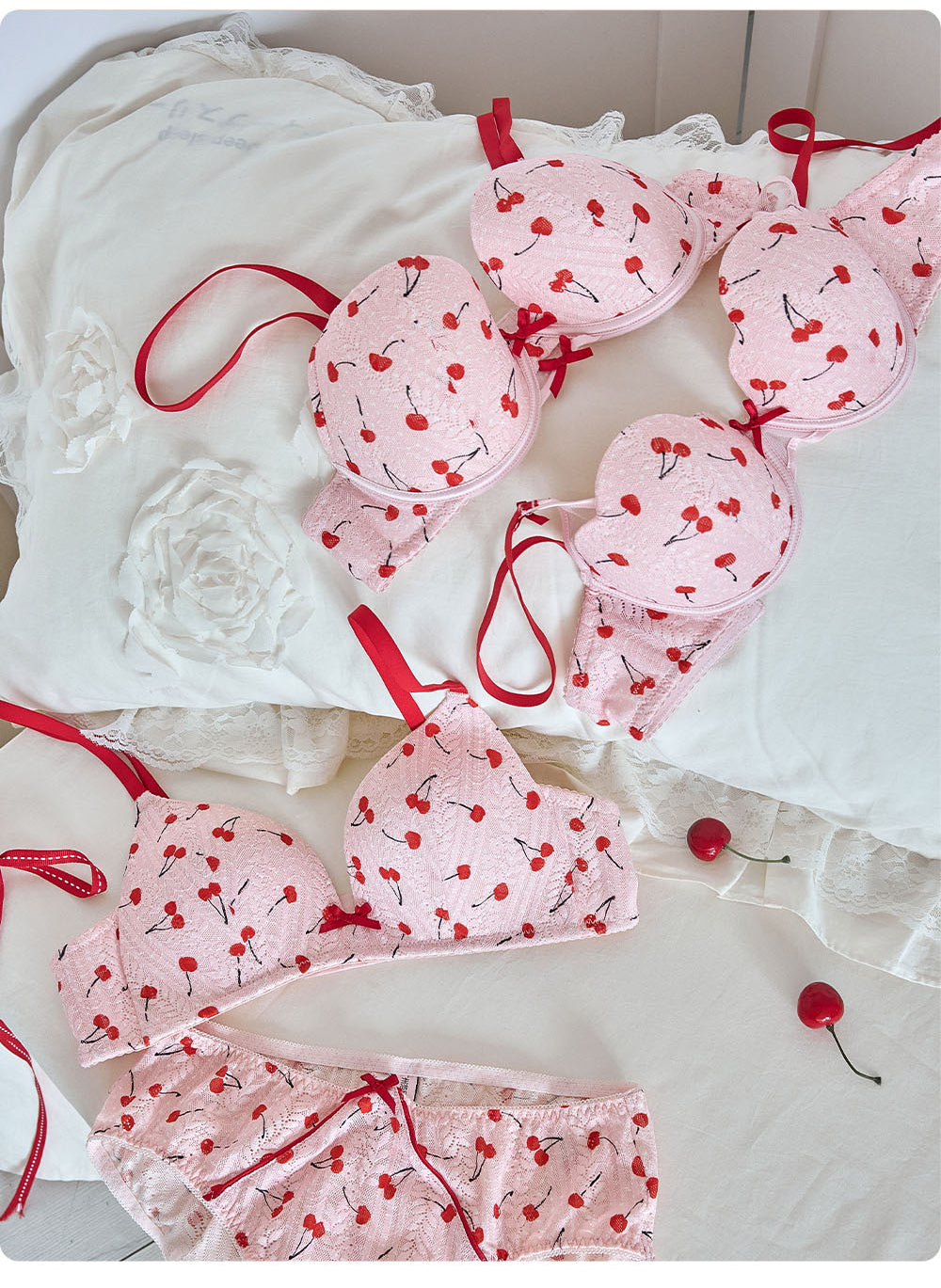 cherry red kawaii lingerie