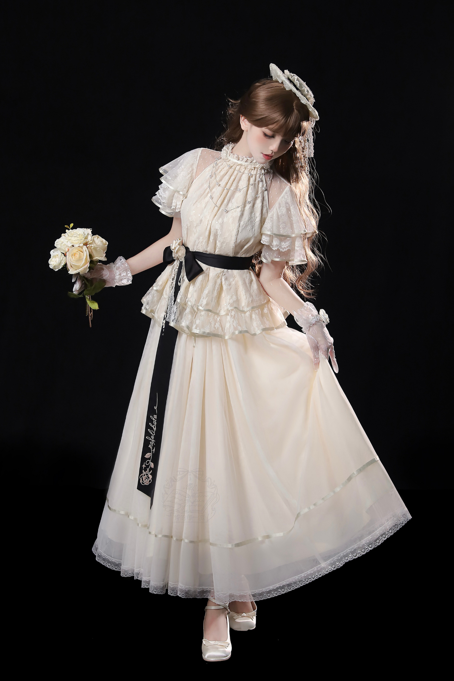 [Pre-order] Retro Elegant Inner + Top + Skirt + Accessories