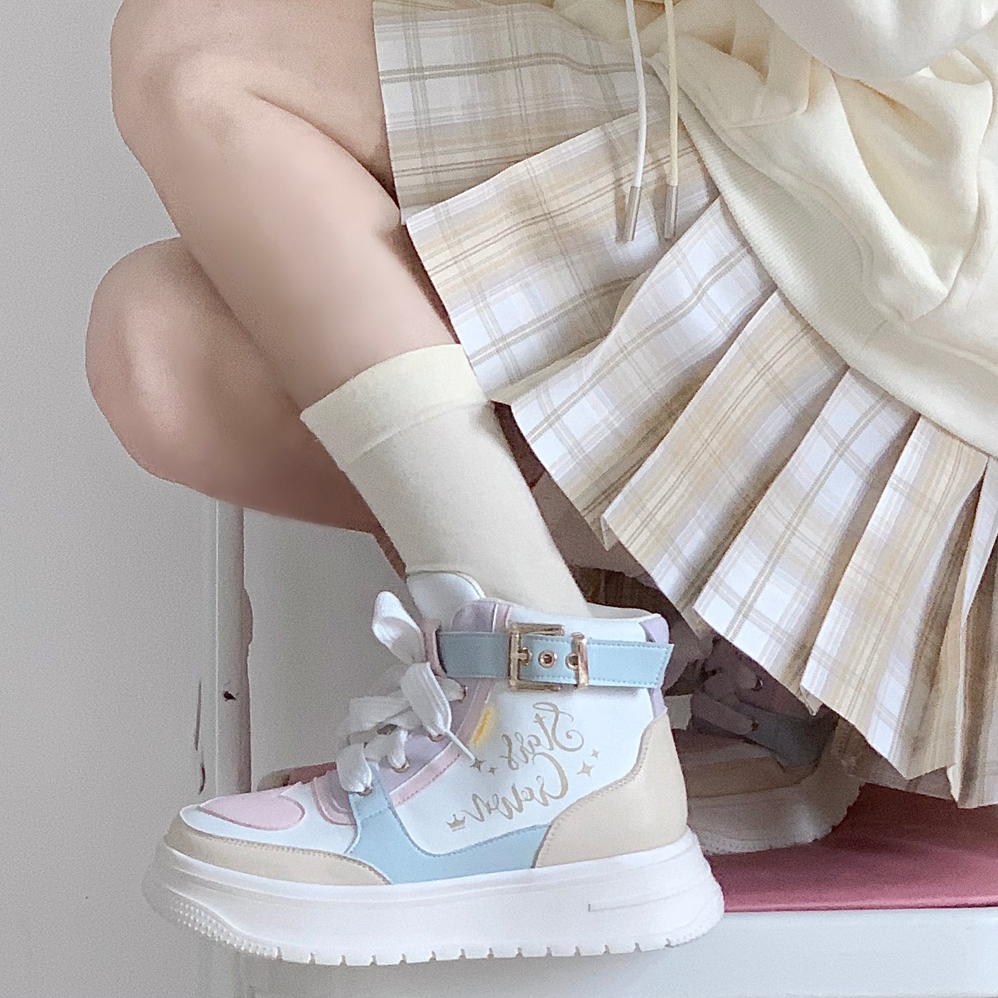 pastel kawaii platform sneakers