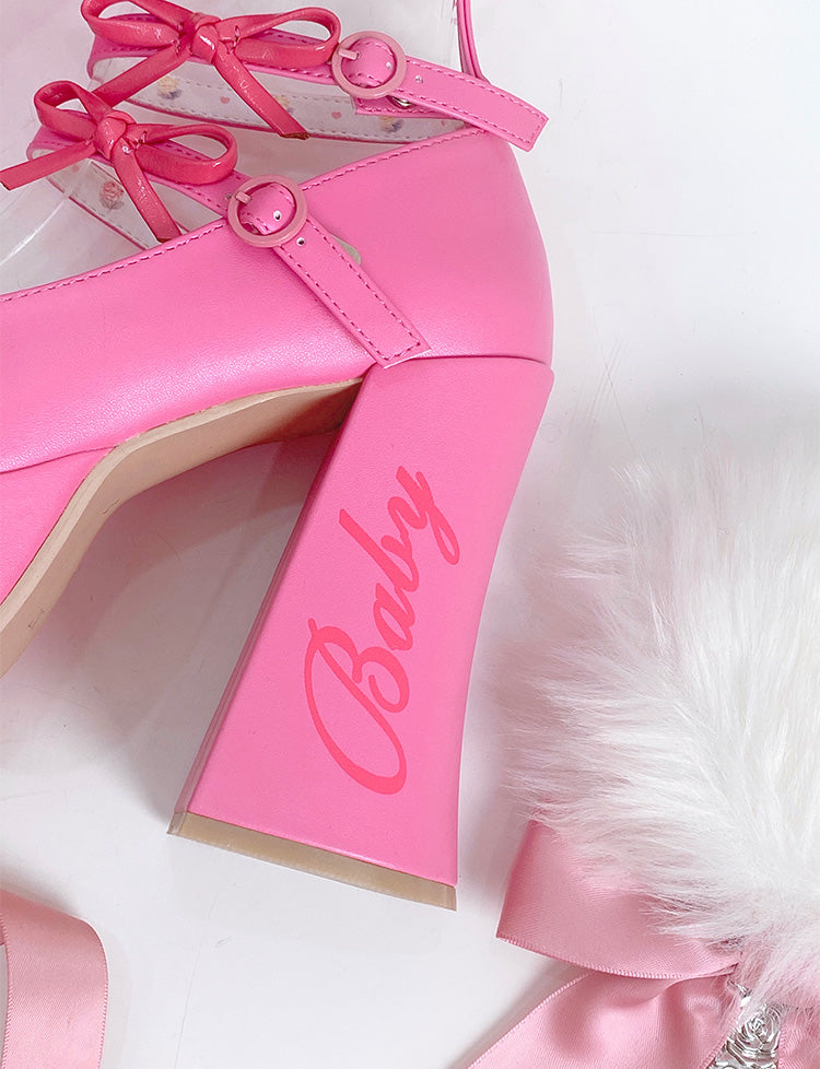 Barbie Diary Bows Coquette Platform High-heeled Shoes