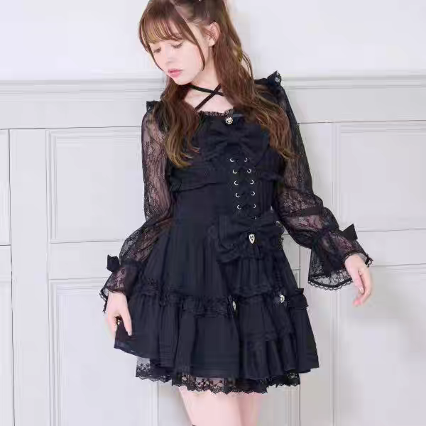 cute Lolita lace splicing dress