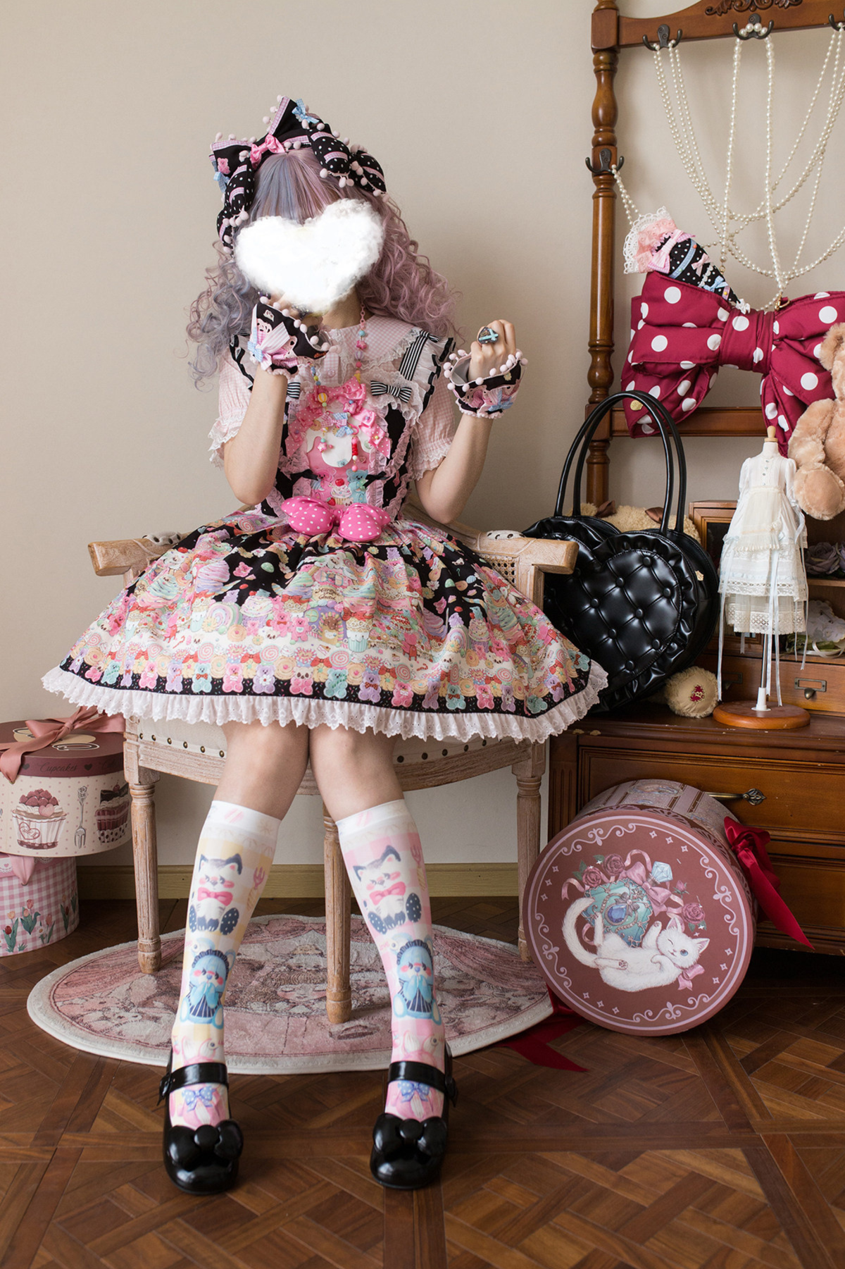 Sweetheart Candy Suspender Skirt + Jumper Skirt Black