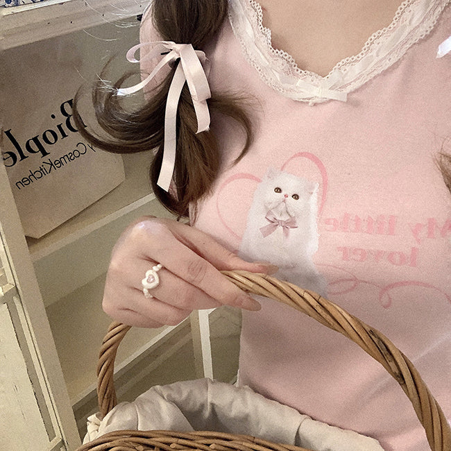 Soft Lace Cat T-shirt