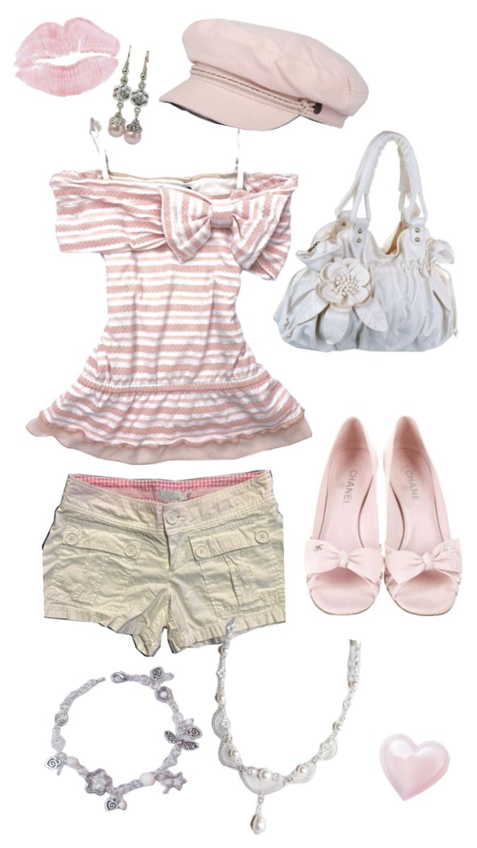 Pink Striped Sweet Off-Shoulder Top