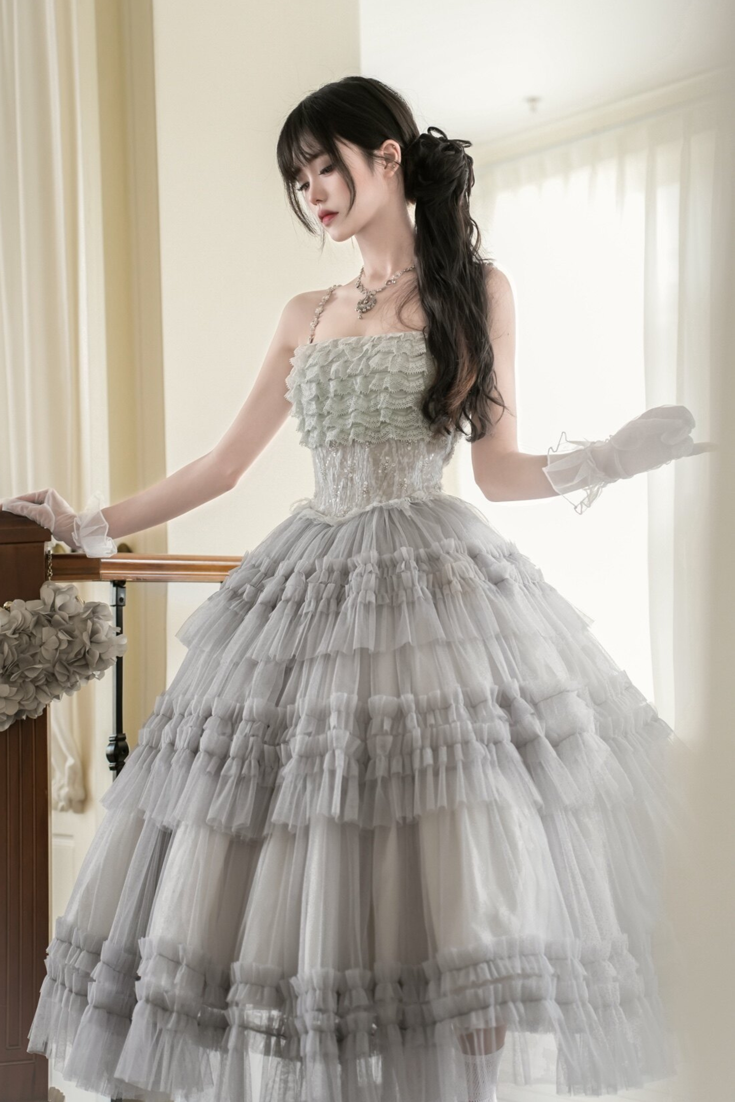 Lace Swan Lolita Camisole Dress