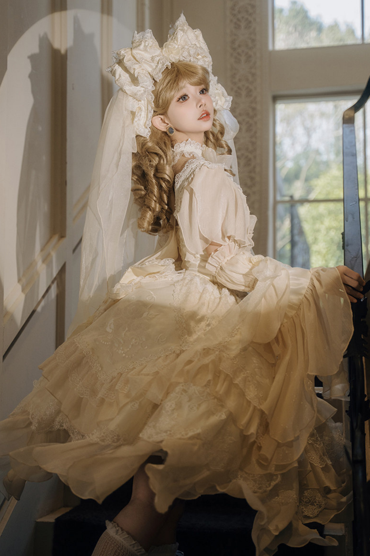 Fairy Princess Lolita Jumper Skirt + Hair Accessories + Sleeves