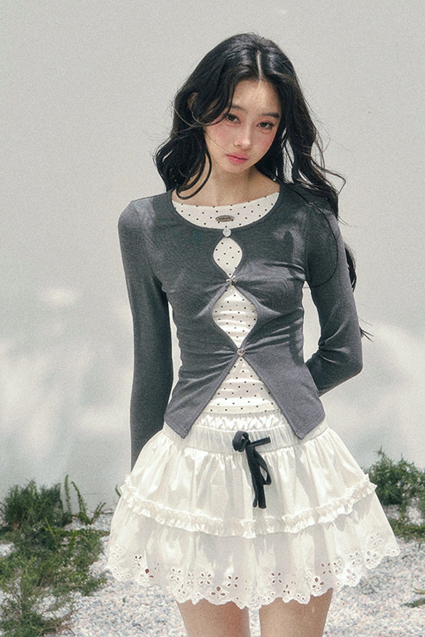 Lace Sweet Tiered Puffy Skirt