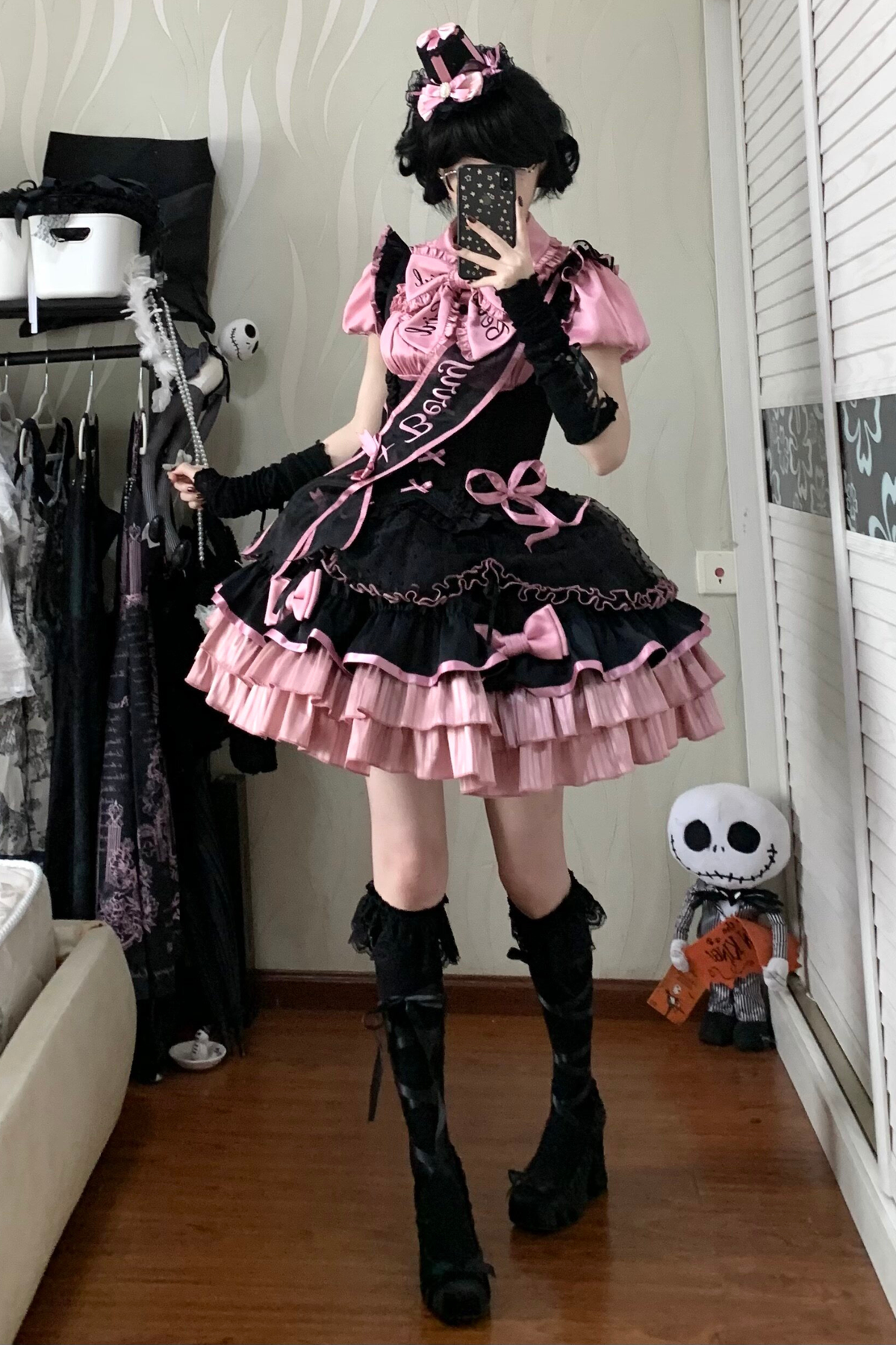 【Pre-order until March 10】Candy Heartbeat Lolita Shirt + Jumper Skirt + Hat + Ribbon