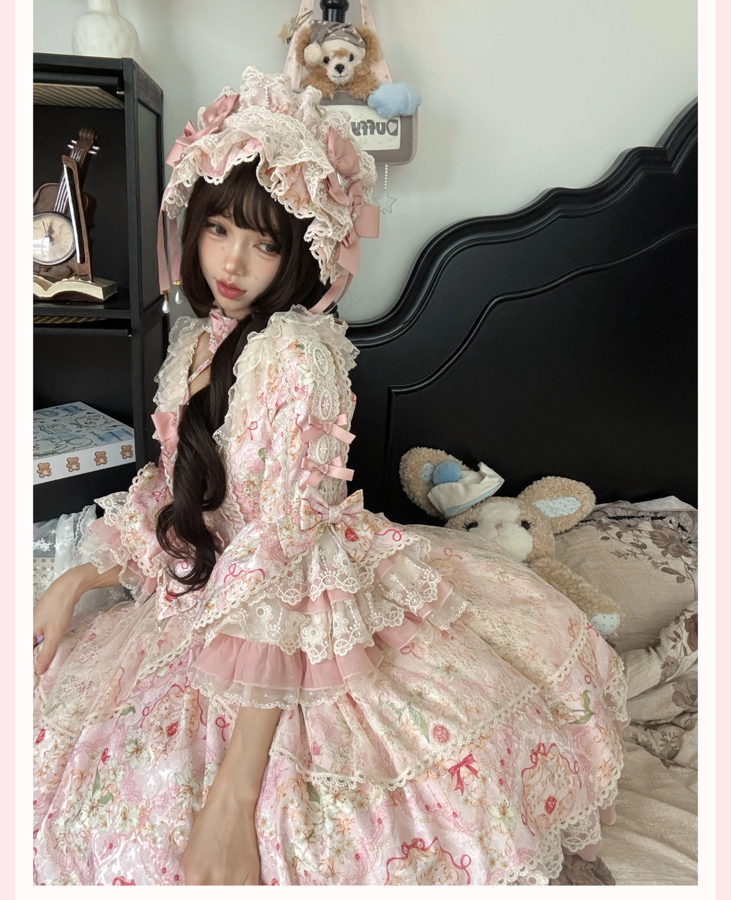 vintage bow lace lolita dress