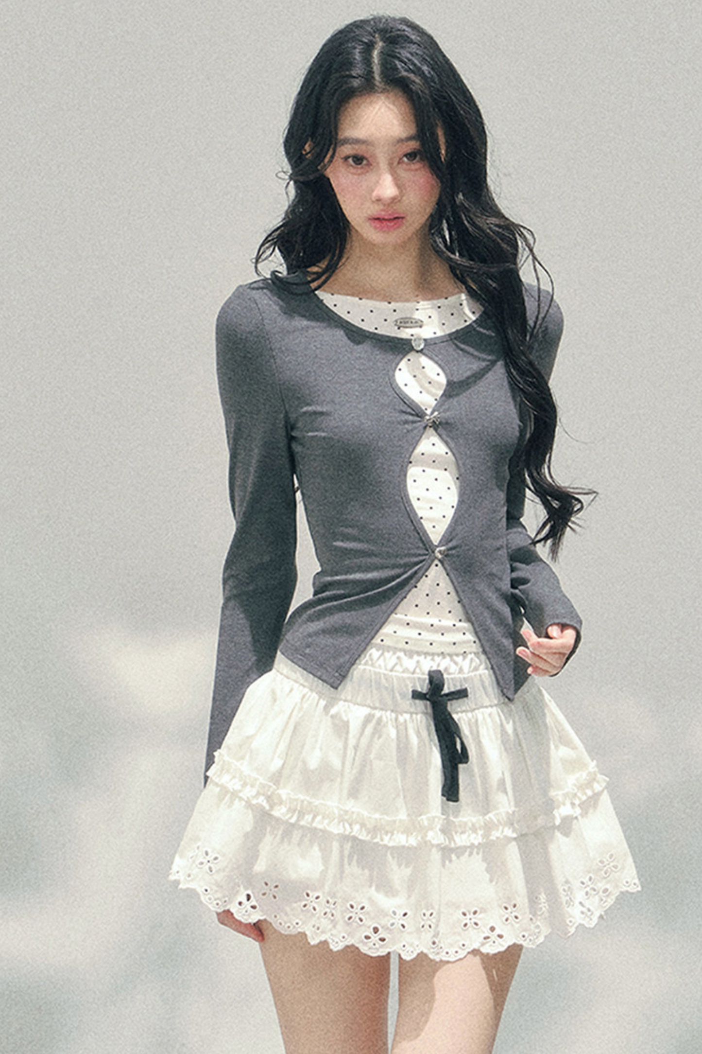 Lace Sweet Tiered Puffy Skirt