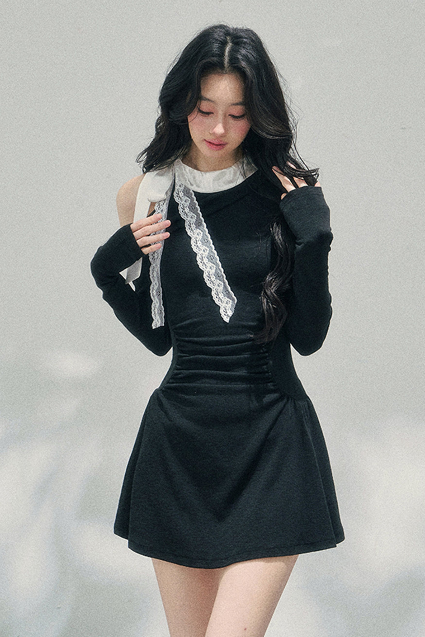 French Lace Off-Shoulder Dress