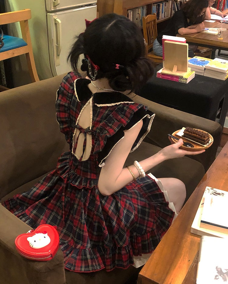 Academy Red Plaid Doll Dress