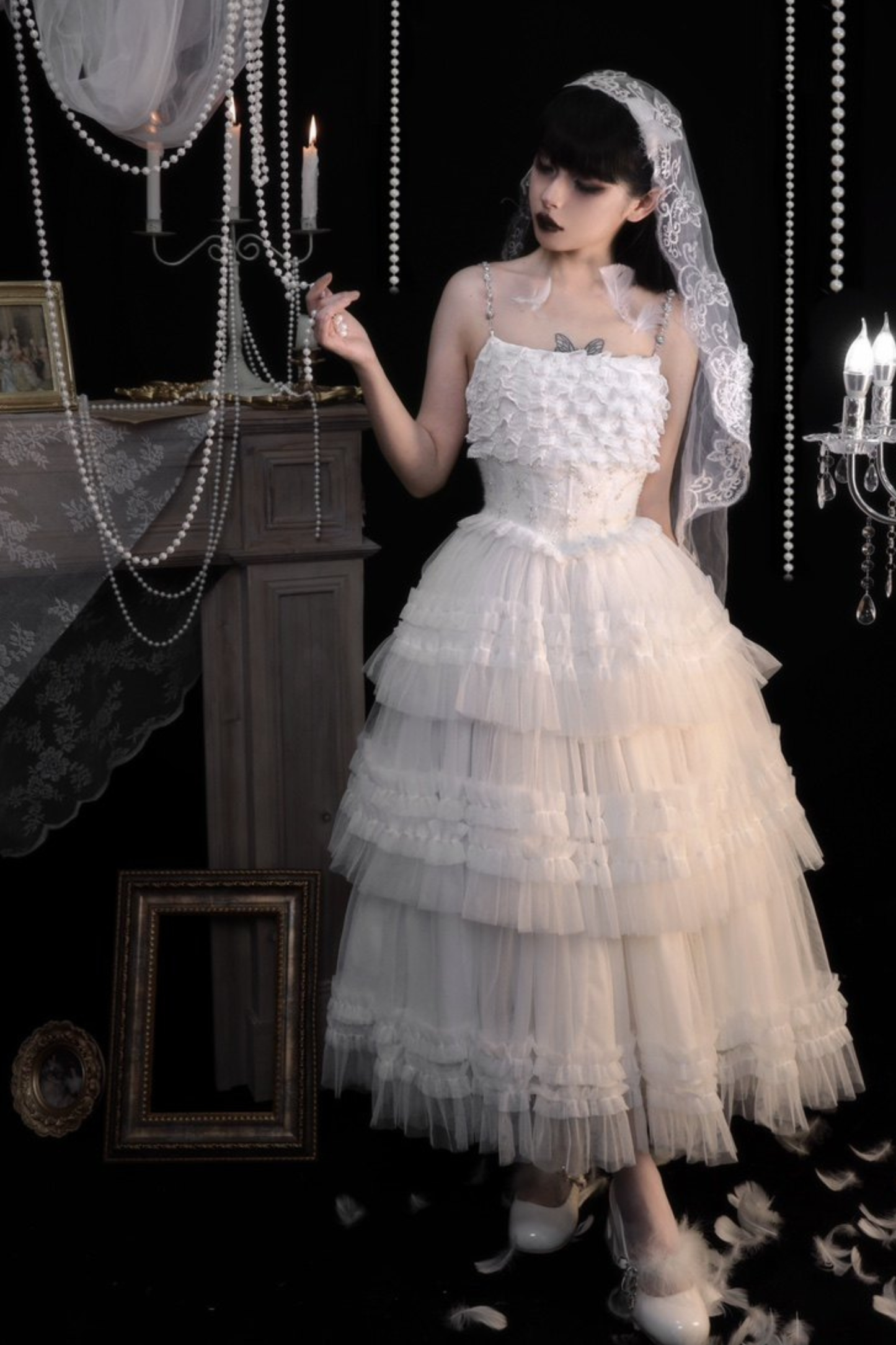 Lace Swan Lolita Camisole Dress