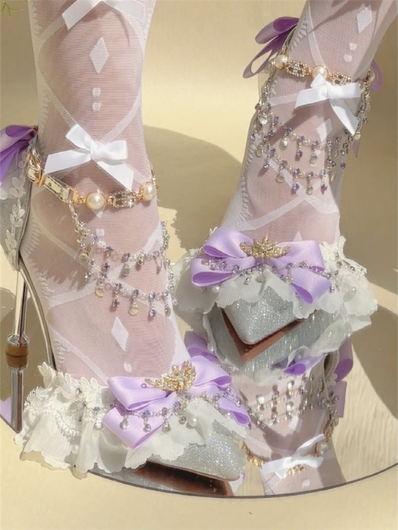 Fairy Crystal Chain Lolita High Heels