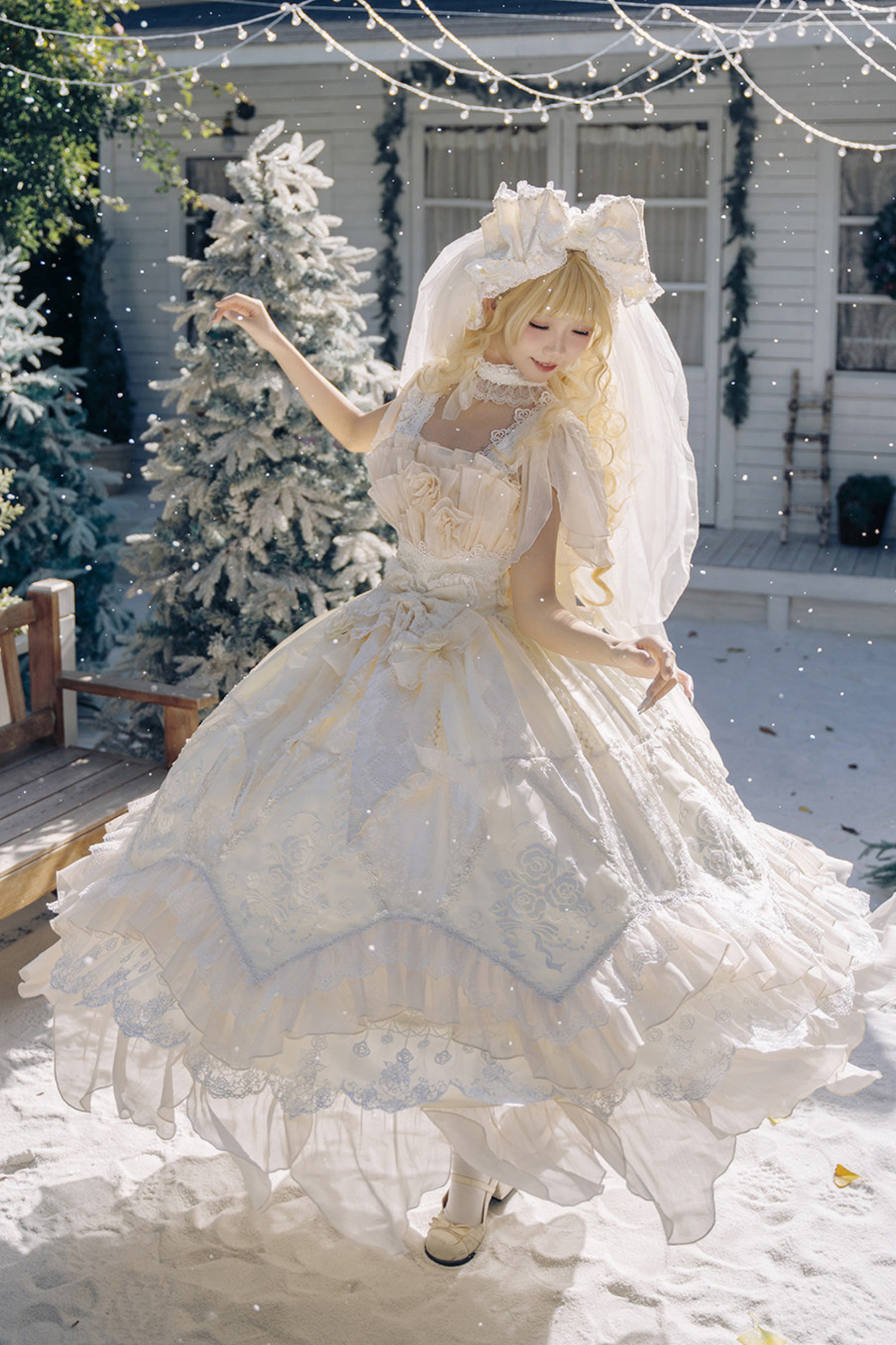 Fairy Princess Lolita Jumper Skirt + Hair Accessories + Sleeves
