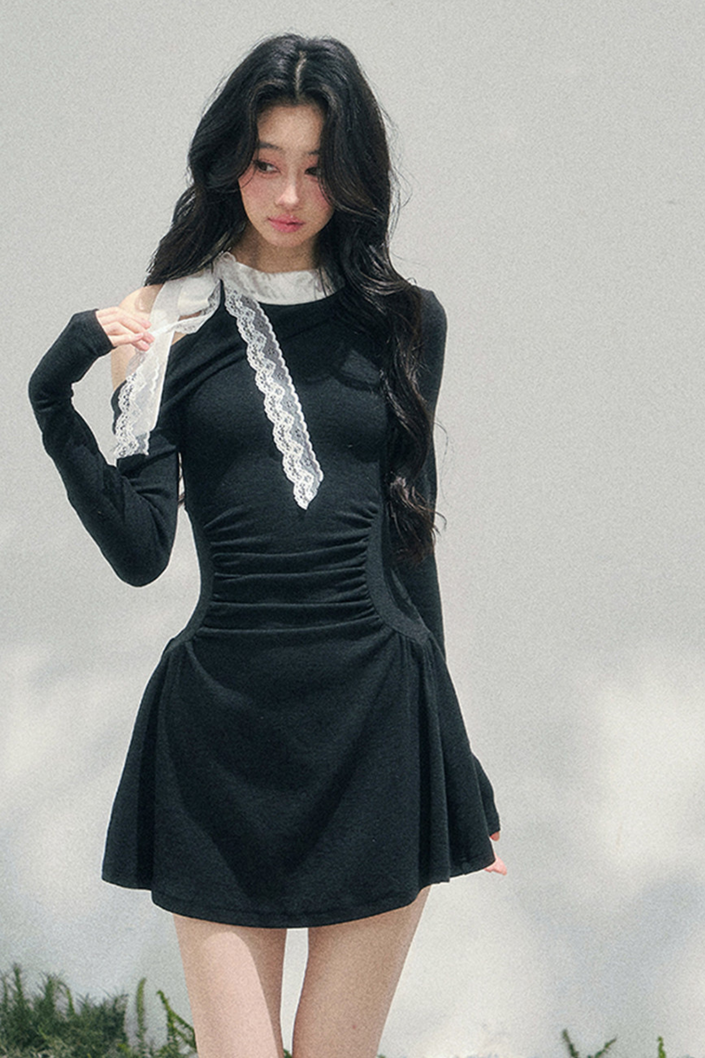 French Lace Off-Shoulder Dress