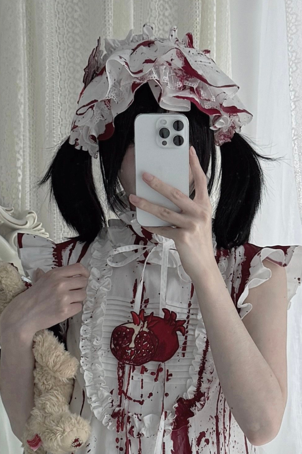 Pure Blood Lolita Dress + Headband + Brooch + Hat