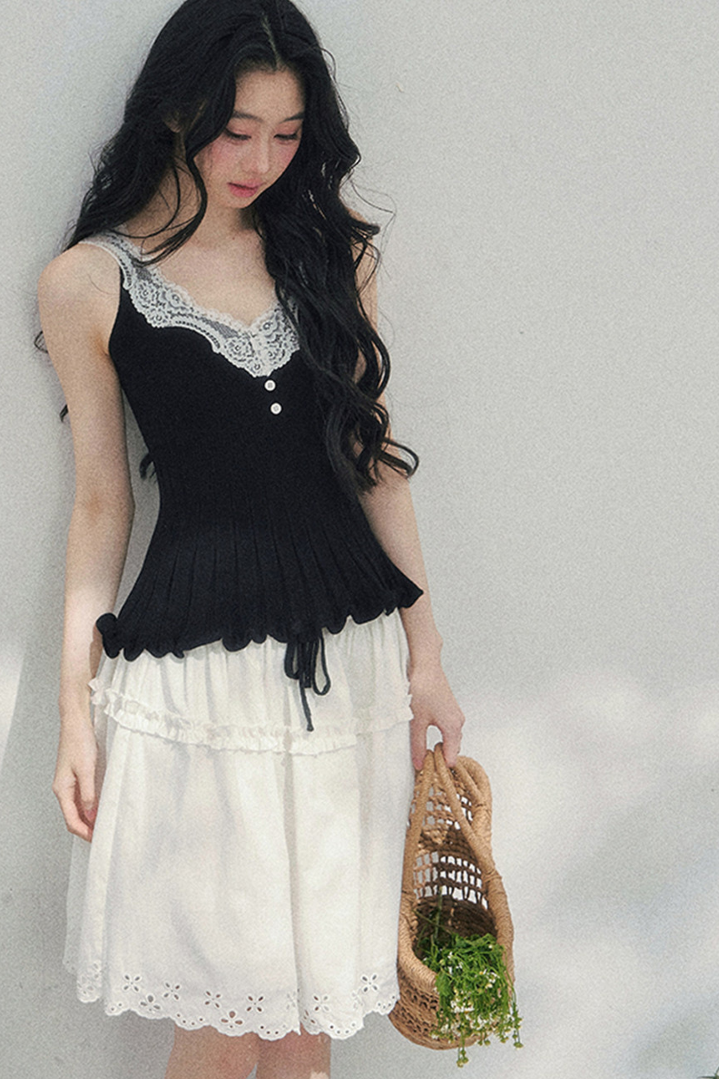 Lace Sweet Tiered Puffy Skirt
