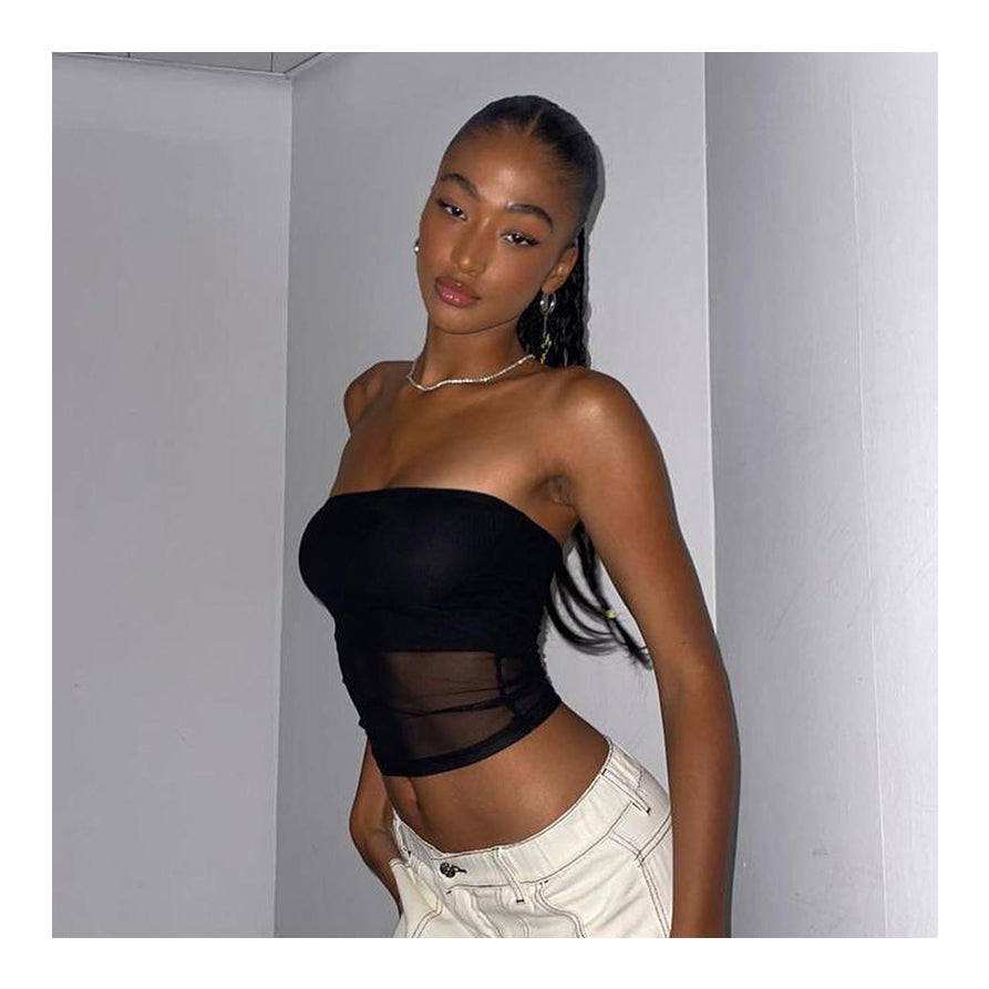 Dark Coquette Street Mesh Crop Top