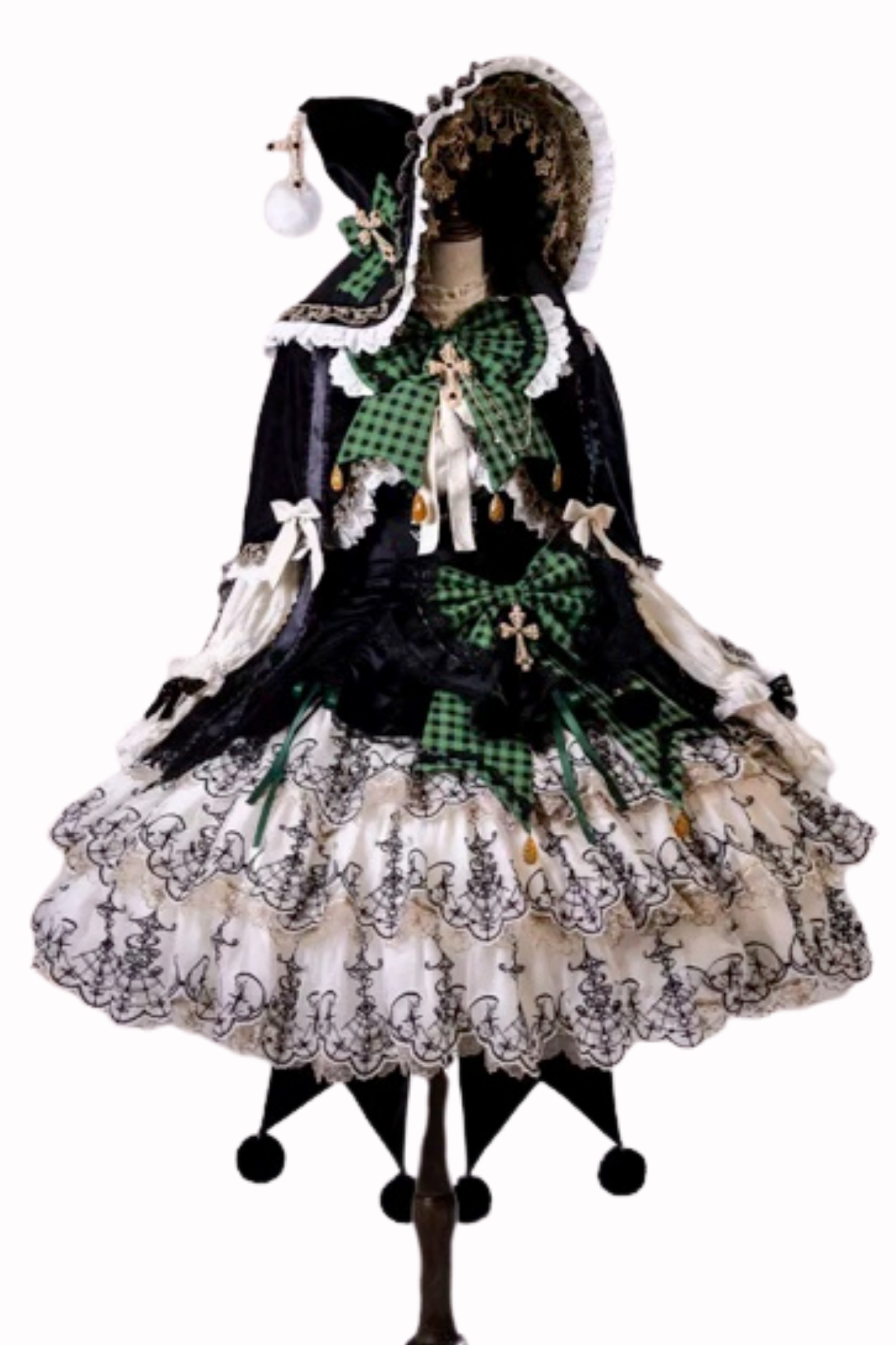 [Pre-order] Element Lolita Jumper Skirt + Inner Top + Cape + Big Ribbon + Hat