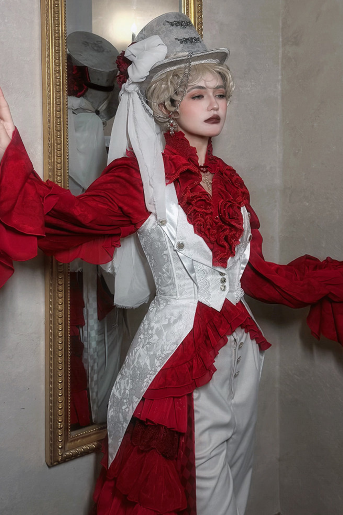 Fishbone Bustier Lolita Skirt + Shirt + Vest + Tail + Pants
